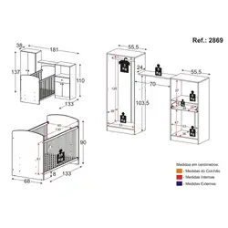 Quarto de Bebê Completo com Berço Guarda-roupa e Cômoda Multimóveis 2869.010