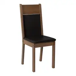 Kit 6 Cadeiras Rustic/Preto 4280 Madesa Cor:Rustic/Preto/Sintético Preto