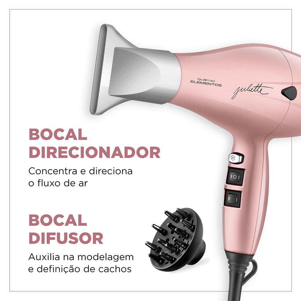 Secador de Cabelo By Juliette Mondial Golden Rose 2000W - SCP-JU-01 SEC CABELOS PROF SCP-JU-01 220V/60Hz