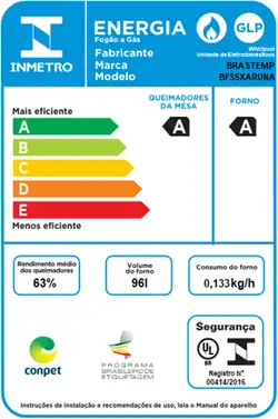 Fogão Brastemp 5 Bocas Cor Inox Com Mesa de Vidro, Turbo Chama e Timer - BFS5XAR BIVOLT