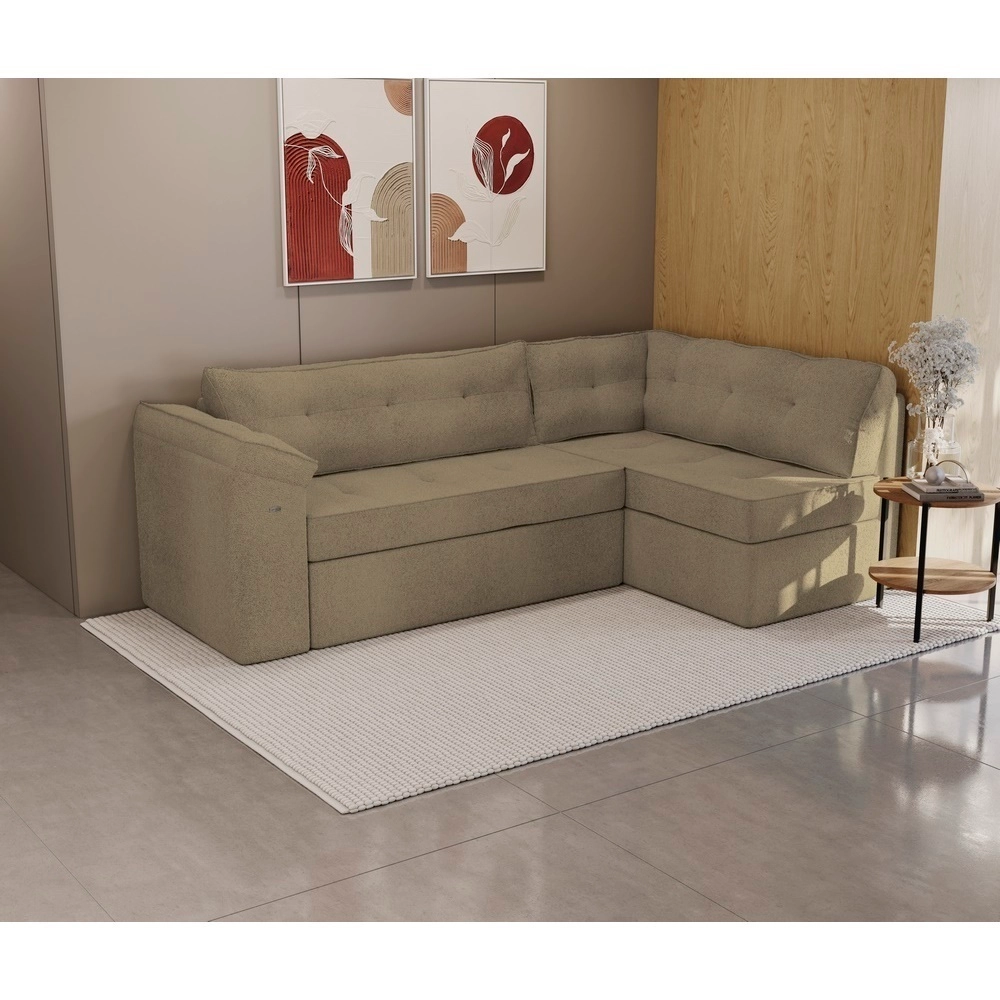 Sofá Canto Apollo Tec Boucle Fendi A057 A91XL254/157X157 Kappesberg