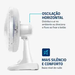 Ventilador de Mesa Mondial 40CM Super Power VSP-40-W 6 Pás Branco/Azul 220V