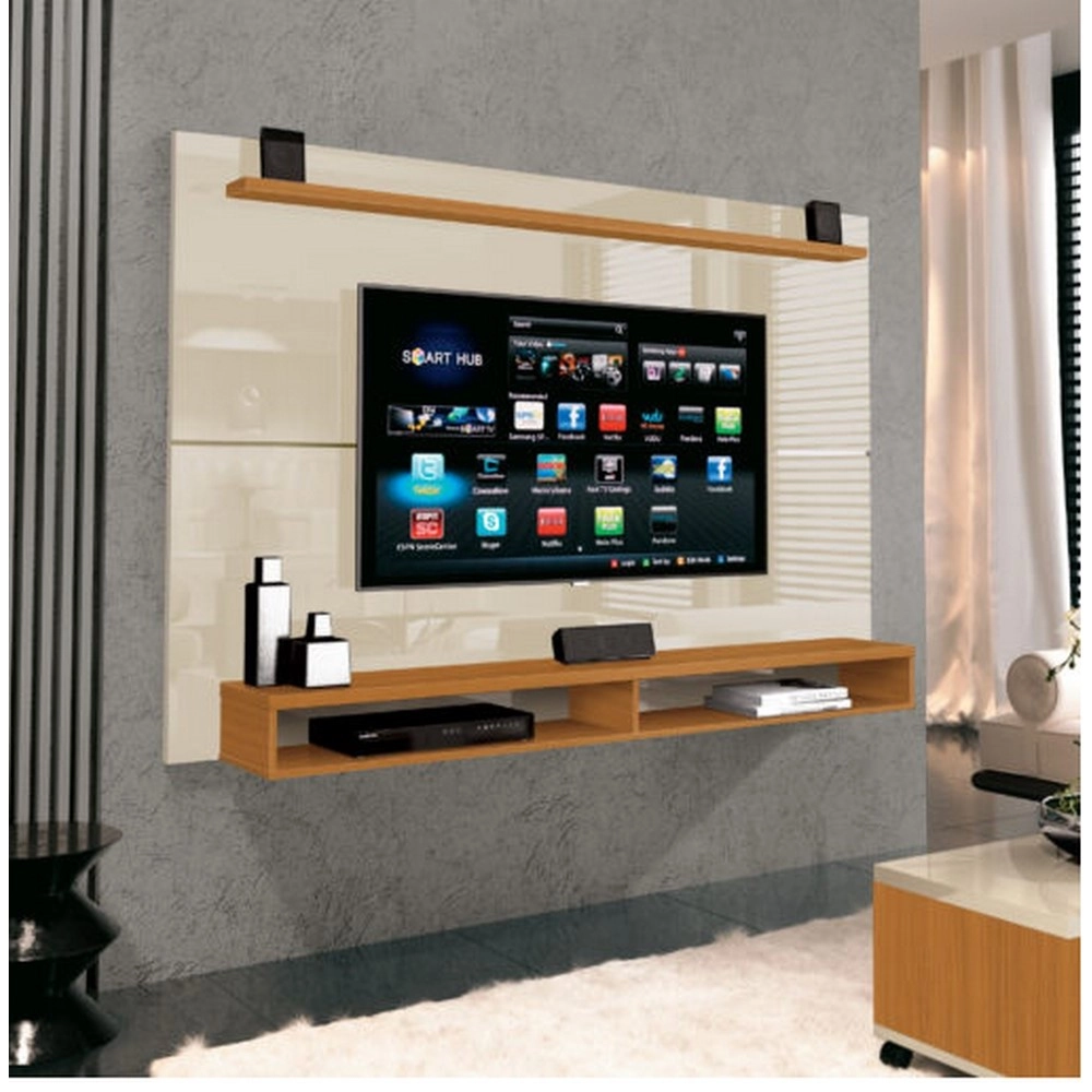 Painel 1.80M Para Tv Até 60 Max Off White/Cedro MDP A118XL180XP28,5 Edn