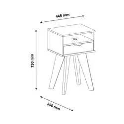 Mesa Lateral 0.44CM Vip Cedro/Off White A72XL44XP35 Artely