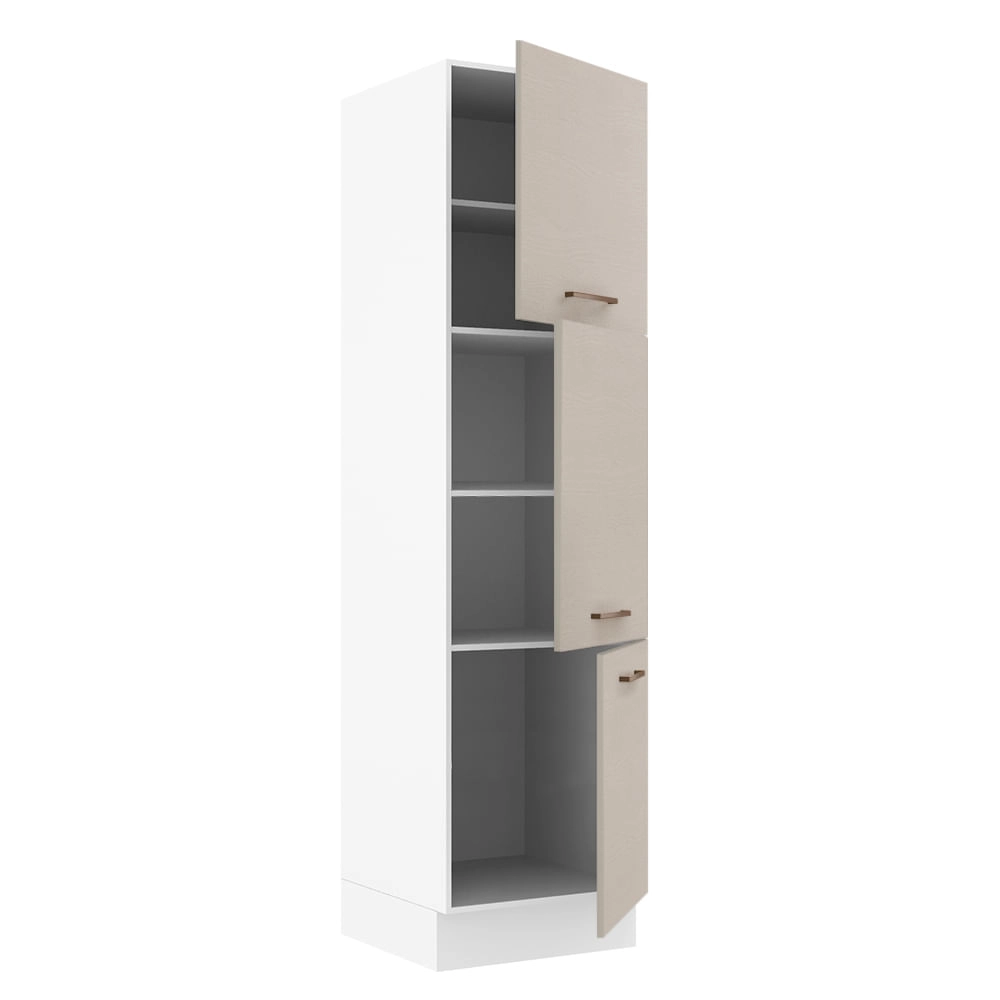 Paneleiro 60 cm 3 Portas Branco/Crema Agata Madesa Cor:Branco/Crema