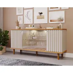 Buffet 4 Portas 1.65M Janice Nature/ Off White A78XL165XP45 MDF CIMOL