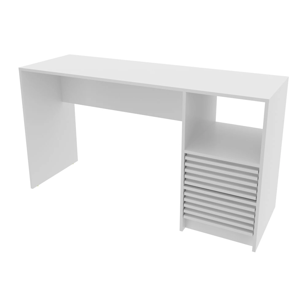 Escrivaninha/Mesa Escritório 135,8cm 2 Gavetas e Nicho Multimóveis CR25262 Branco