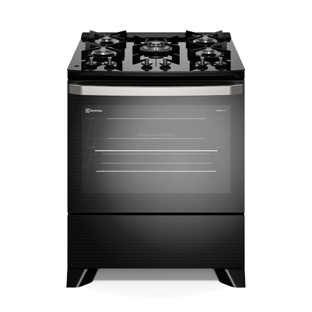 Fogão 5 bocas Electrolux Preto Experience com Mesa de Vidro, PerfectCook e VaporBake (FE5GP) Bivolt