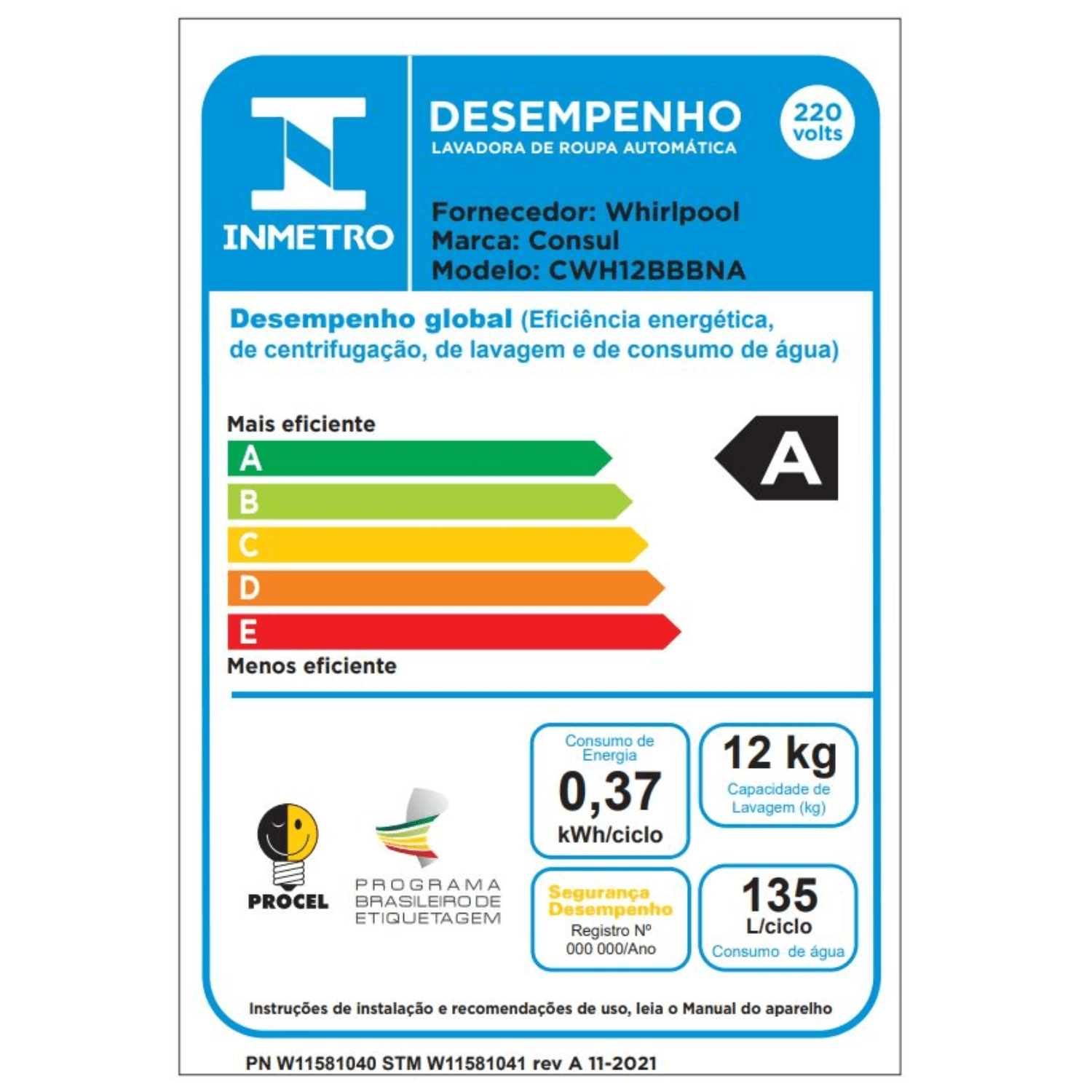 Máquina de Lavar Consul 12 kg Branca com Dosagem Econômica e Ciclo Edredom - CWH12BB 220V