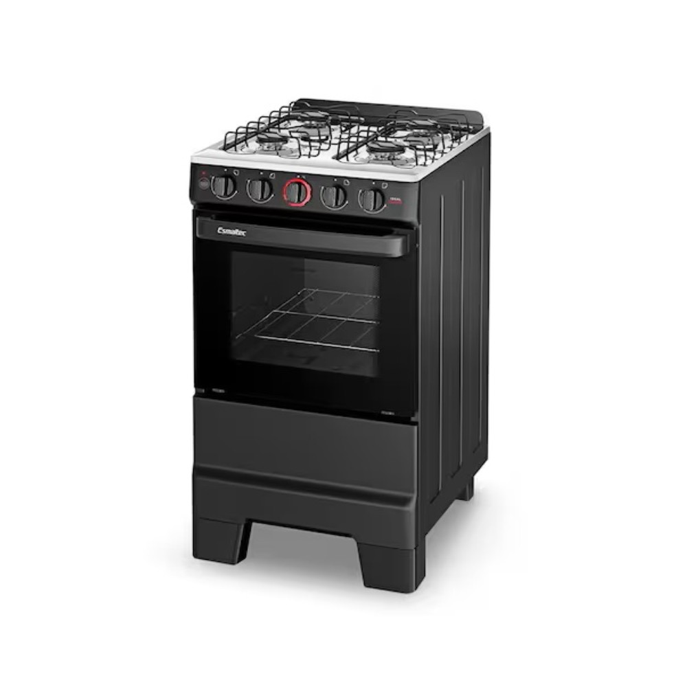 Fogão 4 Bocas Esmaltec Ideal Super 4121 Preto Bivolt