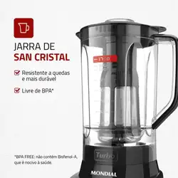 Liquidificador Mondial L-900 FB 5 Velocidades 900W Preto 220V