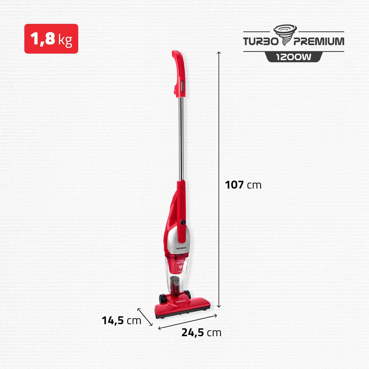 Aspirador de Pó Mondial Turbo Premium AP-30 ASPIRADOR PO-220V-VERMELHO