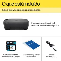 Multifuncional HP Deskjet Ink Advantage 2874 6W7G2A#AK4 Wi-Fi Preto Bivolt