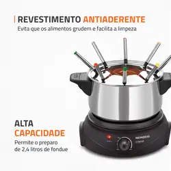 Panela Elétrica de Fondue Elétrico Le Gourmet II FD-02 FONDUE ELÉTRICO-220V-PRETO/PRATA