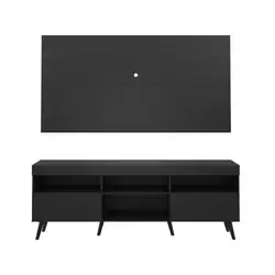 Rack c/ Painel p/ TV até 65" e Pés Retrô Flórida Multimóveis Preto