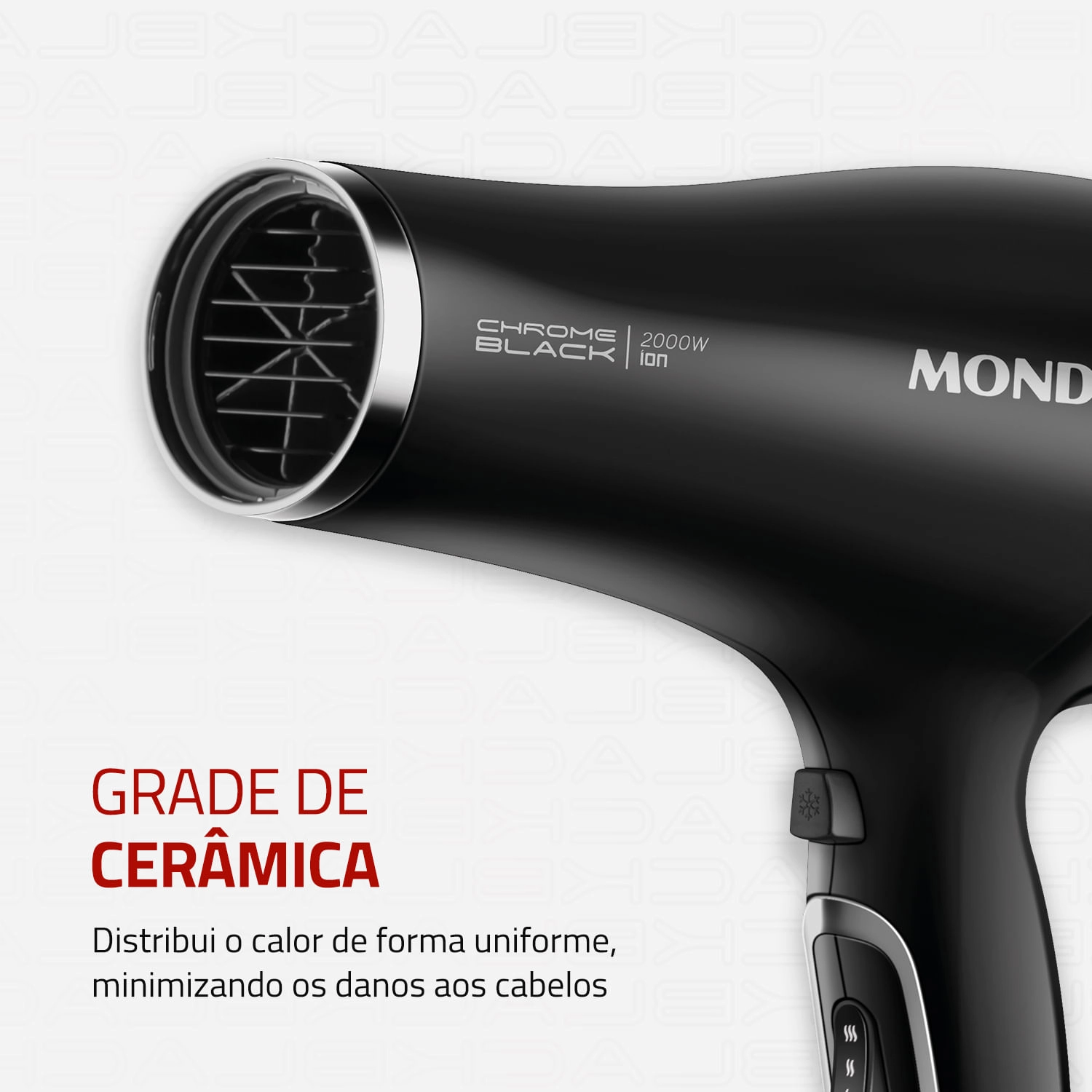 Secador de Cabelos Mondial Preto/Cromado Prata - SCN-04 SECADOR DE CABELOS SCN-04 220V/60Hz