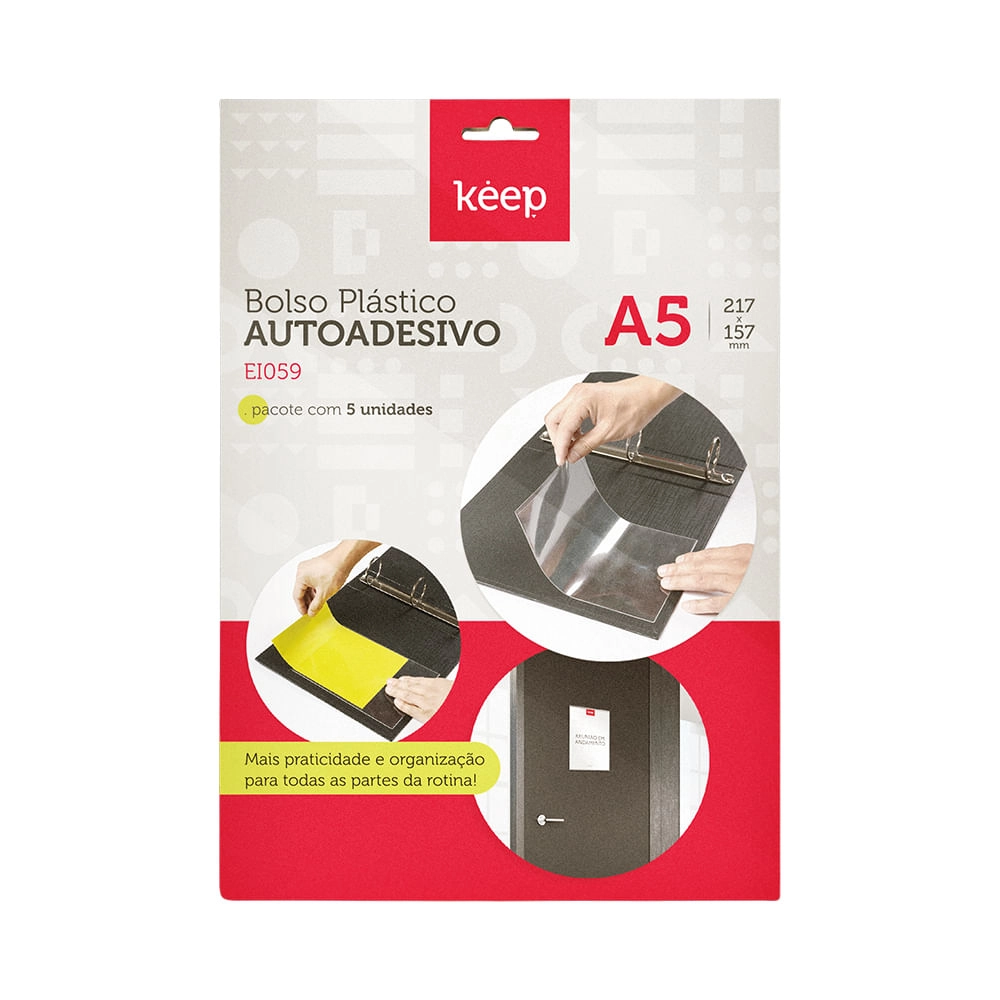 Bolso Plastico Autoadesivo A5 - 5Pcs Keep - EI059 EI059