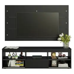 Rack com Painel para TV até 65 Polegadas Preto Orlando Madesa Cor:Preto