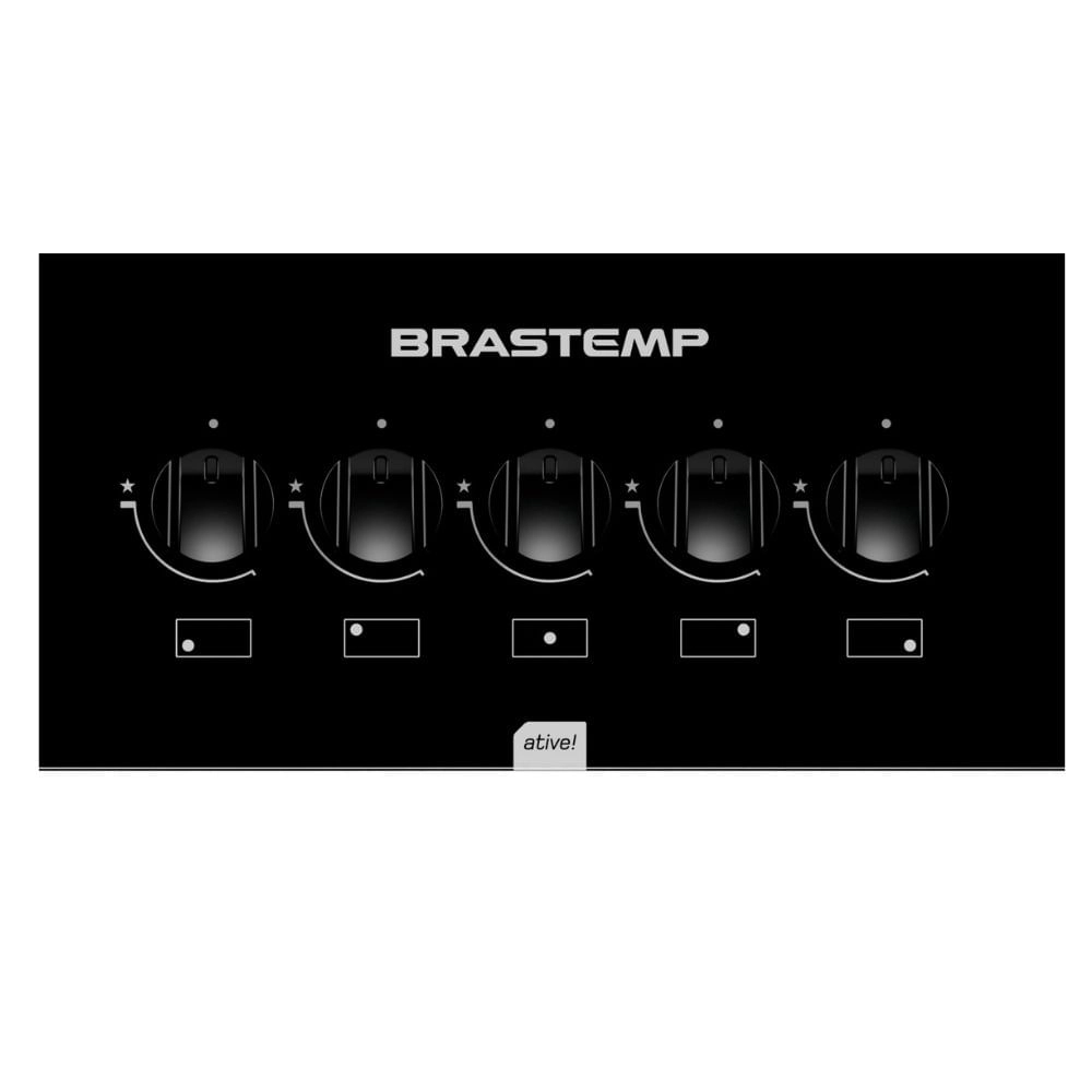 Cooktop 5 bocas Brastemp com grades piatina e acendimento automático - BDD75AE BIVOLT