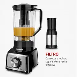 Liquidificador Turbo Mondial  Black Inox L-1000 BI