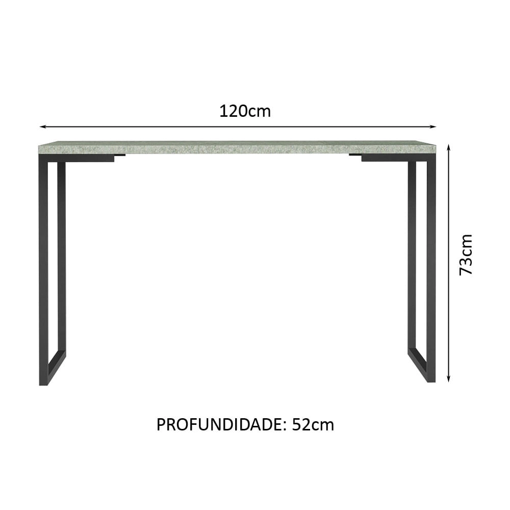 Conjunto Escritório Home Office com Mesa Industrial + Gaveteiro Branco/Cinza Madesa Cor:Branco/Cinza