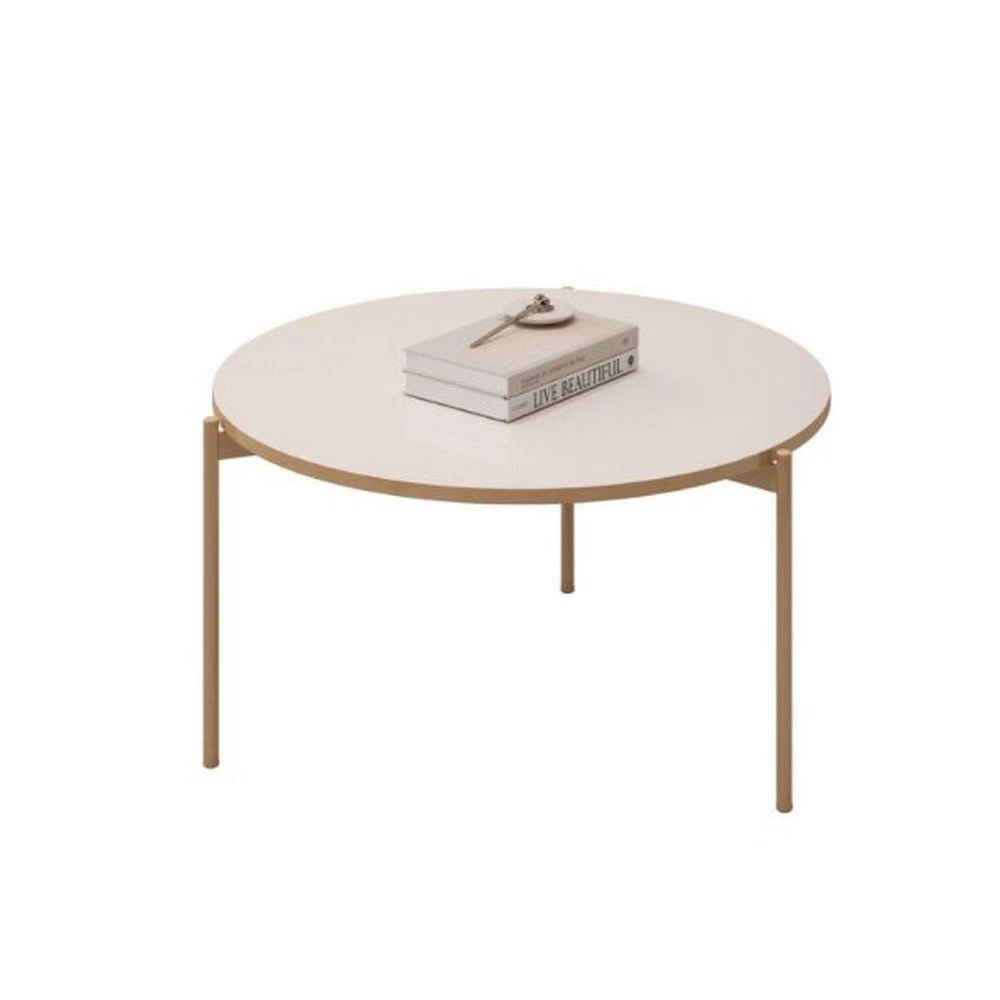 Mesa Centro Redonda 0.69CM Bela Off White MDF A36XL69XP69 Dj