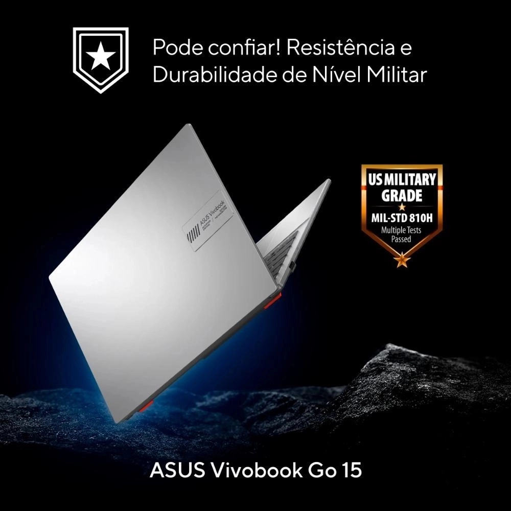 Notebook Asus Vivobook Go 15 Core i3 4GB 256GB SSD Tela 15,6" Windows 11 E1504GA-NJ441W Prata