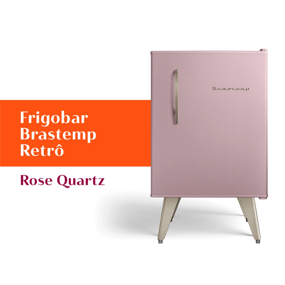 Frigobar Brastemp Retrô 76 Litros Rose Quartz - BRA08HO 220V