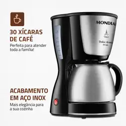 Cafeteira Elétrica Mondial Dolce Arome C-37JI-30X CAFETEIRA-220V-PRETO/INOX