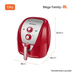 Fritadeira Sem Óleo Air Fryer 8 Litros AFN-80-RI Mondial 220V/60Hz