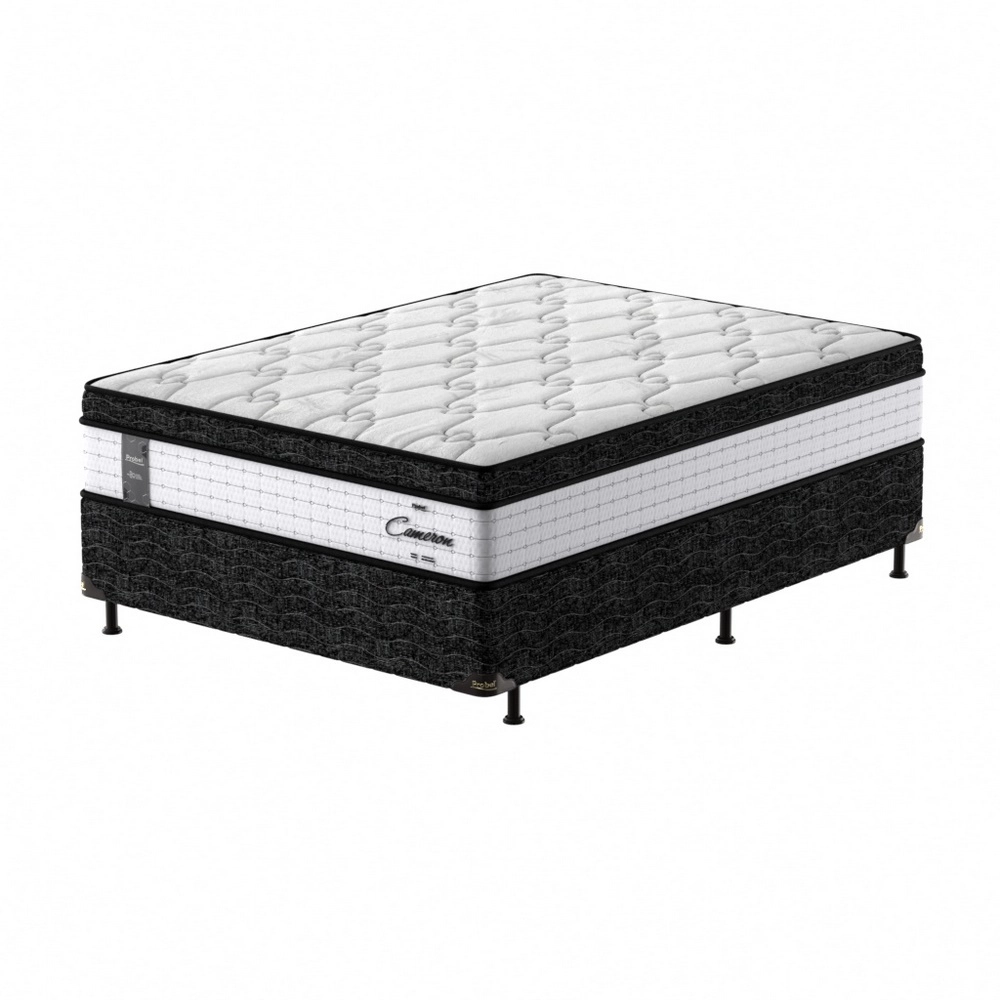 Conjunto Cama Box Casal Mola Ensacada Cameron D28 C/EPS Pillow 280G 138X188X72 110KG Probel