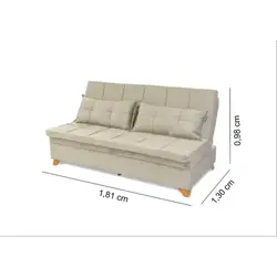 Sofá Cama 1.85M Plus Athenas Linho C/2 Almofadas 2418 A127XL185XP65 JA