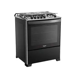 Fogão 5 Bocas Dako Mesa de Inox Magister Preto Bivolt