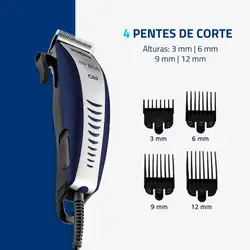 Cortador de Cabelos Mondial Hair Stylo CR-07 CORTADOR CABELO-220V-AZUL / PRATA