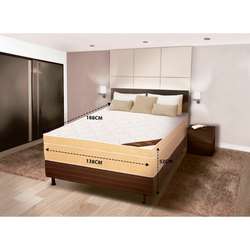 Cama Box Conjugado Casal Mola Ensacada 138X188X52 Breeze Marrom/Bege C/Pé 90KG Reconflex