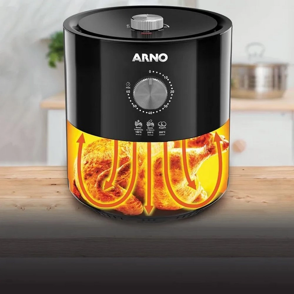 Fritadeira Eletrica Arno Air Fryer Ultra Black 4,2L EY1158B2 UFRP Preta 220V