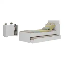 Conjunto Quarto Bicama com Baú e Balcão 2 Portas Multimóveis MP4117 Branco