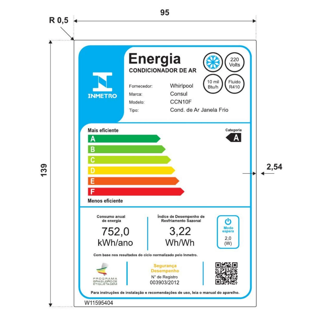 Ar condicionado janela 10000 BTUs Consul frio eletrônico com design - CCN10FB 220V