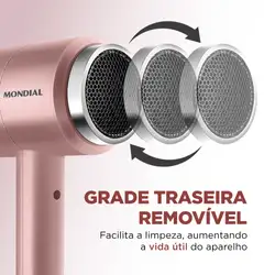 Secador de Cabelos Compact Turbo Mondial Golden Rose SC-38-GR SEC. CABELO SC-38-GR 220V/60Hz