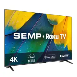 TV LED Smart 50" SEMP UHD 4K 50RK8600 Roku 4HDMI 1USB Compatível com Google Assistant e Alexa Bivolt