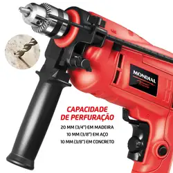 Furadeira de Impacto Mondial Power Tools NFFI-07 FURADEIRA-220V-VERMELHO