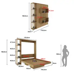 Cama Articulada Casal para Colchão 138 x 188 cm Multimóveis CR35034 Amendoa