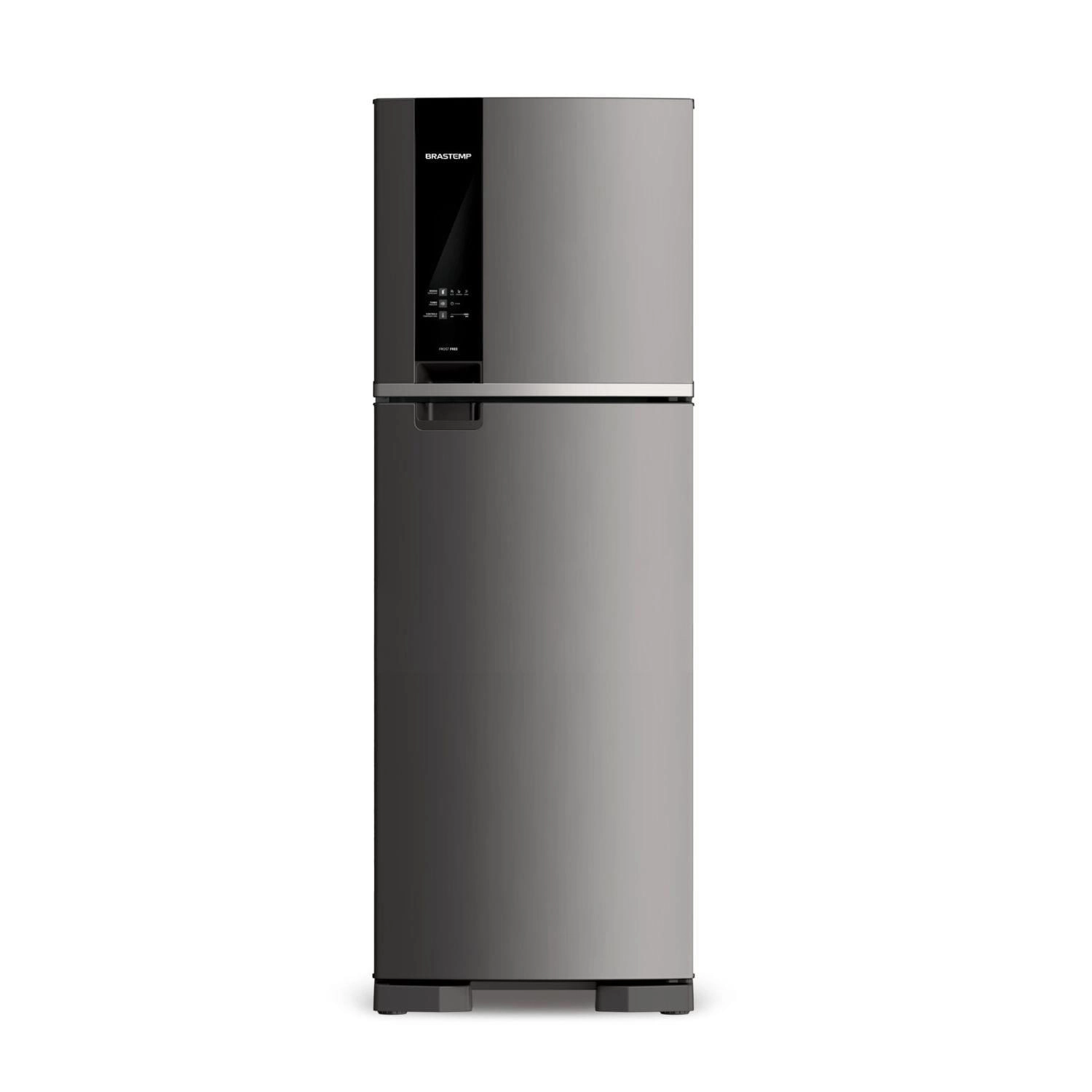 Geladeira Brastemp Frost Free Duplex 375 litros cor Inox com Espaço Adapt - BRM45JK 220V