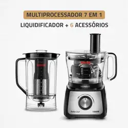 Multiprocessador Mondial MPN-01-BE Turbo Chef 1000W 7 em 1 Preto 220V