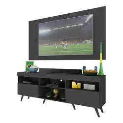 Rack c/ Painel TV 65" Retrô Holanda Multimóveis BR3133 Preto