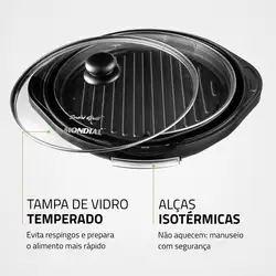 Grill Redondo Mondial Smart Grill G-04 GRILL-220V-PRETO