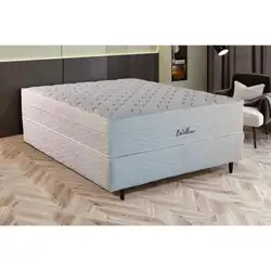 Conjunto Cama Box Casal Mola Ensacada Excellence D28 C/EPS Branco 138X188X74 160KG Design Decoroar