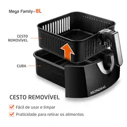 Fritadeira Sem Óleo Air Fryer 8 Litros AFN-80-BI Mondial 220V/60Hz