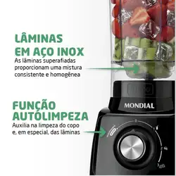 Liquidificador Mondial Turbo Power L-99-FB BI 550W 3 Velocidades Preto 220V