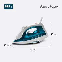 Ferro de Passar a Vapor Mondial F-32 FERRO A VAPOR-220V-VERDE/BRANCO